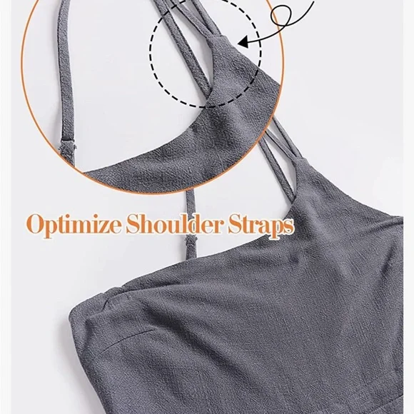 ANRABESS Women's Summer Straps One Shoulder Wide Leg Jumpsuit Romper w/ Pockets - Picture 4 of 4